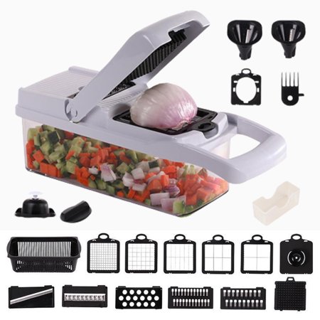 

22 in 1 Vegetable Chopper for Food Spiralizer Processor Manual Hand Kitchen Dicer Cutter Machine
