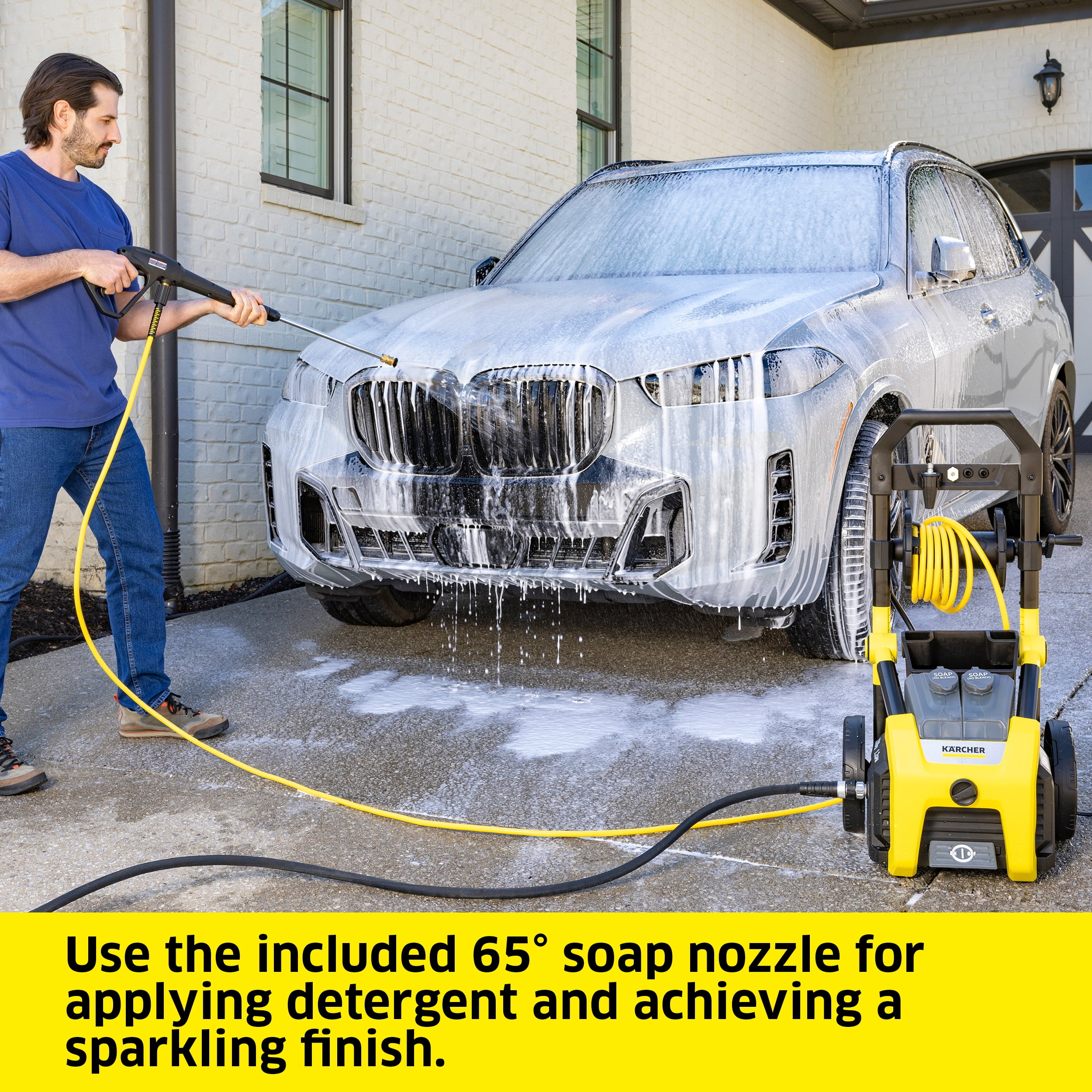 Kärcher Pressure Washer K2300PS, CETA Certified, 4 Spray Nozzles, Detergent Tank, Hose Reel, For Cars, Driveways, Siding, Patios, 1.2 GPM