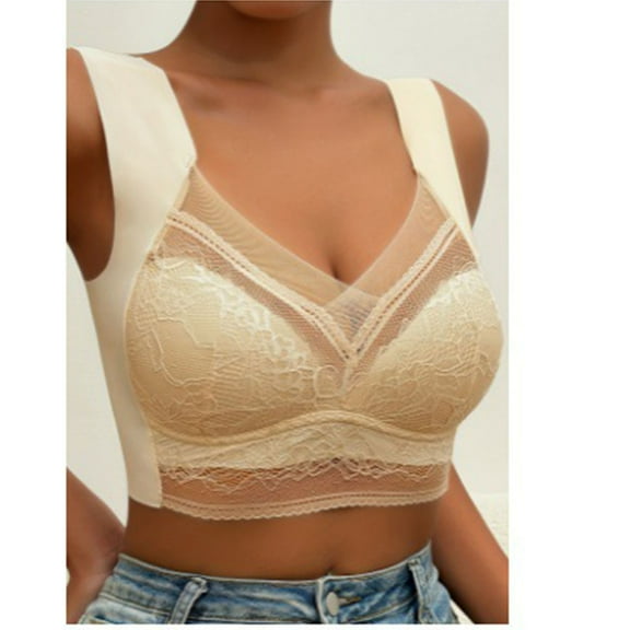 Lisbinx Nursing Bras Women Lady Lace Gathered Bra Plus Size Sports Bra Underwear Yoga Hollow Out Bra Cup Limited Time
