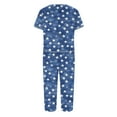 thumbnail image 4 of FAHXNVB Women Pajama Sets Floral Printed Short Sleeve V Neck Tops With Capri Pants with Pockets Casual 2 Piece Lounge Sleepwear Pj Sets, 4 of 5
