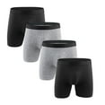 thumbnail image 6 of Qulqfy Men Boxer Briefs Long Leg 100% Cotton 4 Pack Breathable Boxer Briefs Stretch Performance Mens Underwear L, 6 of 6