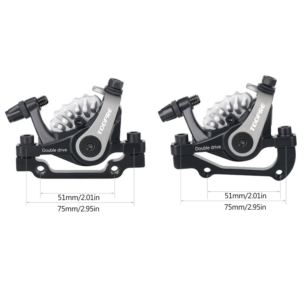 AOOOWER Bicycles Mechanical Disc Brake Heat Dissipation Aluminum Alloy Double Piston Caliper Electric Bicycles Bilateral Brakes