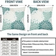 thumbnail image 5 of Teal White Pillow Covers 16x16 Inch Set of 2 Dahlia Floral Decorative Throw Pillows For Couch Geometry Flowers Modern Pillow Cases Farmhouse Decor For Sofa Couch Porch Patio Living Room Outdoor, 5 of 6