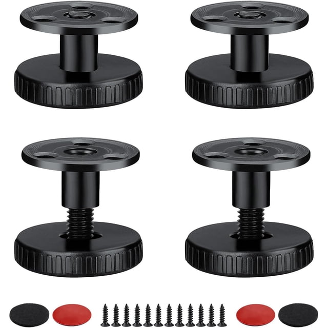 Pata de mueble ajustable de 27-40 mm, 4 piezas, 2 tipos de instalación, se pueden perforar o autoadhesivar, con almohadilla antiarañazos, adecuada para mesas y armarios