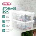 thumbnail image 2 of Sterilite 16 Quart Stacking Storage Container Tub with Lid, Clear (12 Pack), 2 of 12