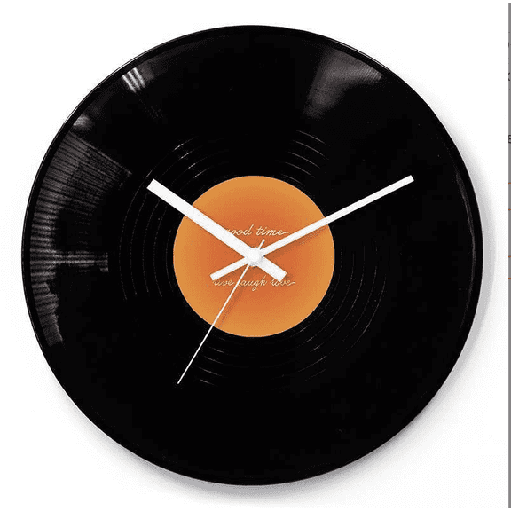Sunset Record Shape Clock Modern Designing High-Grade Ornament Vintaged Clock 12inch