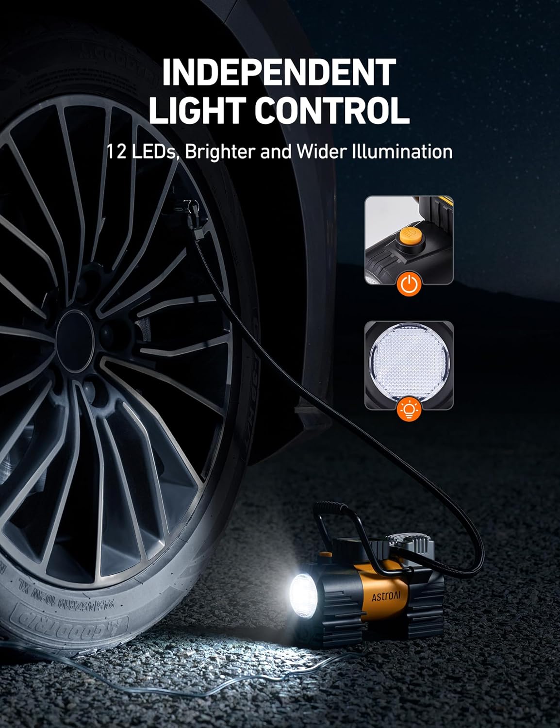 AstroAI 150 PSI Portable Tire Inflator with LED Light photo 5