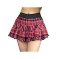 thumbnail image 2 of xiaxaixu Women's Ruffle Mini Skirt, Elastic High Waist Plaid Print A-Line Skirt, 2 of 9