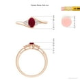 thumbnail image 4 of ANGARA Natural Oval Ruby Bypass Ring with Trio Diamond Accents in 14K Rose Gold for Women (Size-6x4mm) | July Birthstone, Birthday, Anniversary, Jewelry Gift for Women | Natural Ruby Ring, 4 of 9