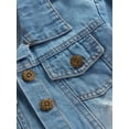 thumbnail image 6 of Seyurigaoka Kids Girls Denim Dress, Long Sleeve Buttoned Lapel Collar Coat One Piece, 6 of 8