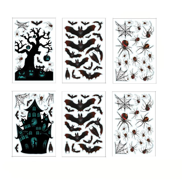 Maojin Pegatinas de pared decorativas con estampado de sangre de bruja de Halloween, pegatinas de pared de fondo para baño, pegatinas de pared creativas