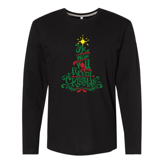 Inktastic We Wish You a Merry Christmas Long Sleeve T-Shirt