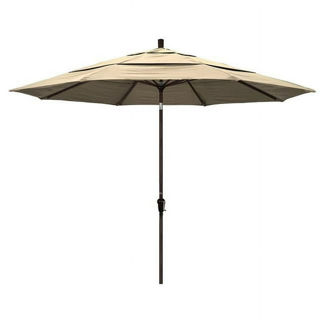 California Umbrella SDAU118117-5476-DWV Parasol de Marché Rond en Aluminium de 11 Pi, Sunbrella Heather Beige