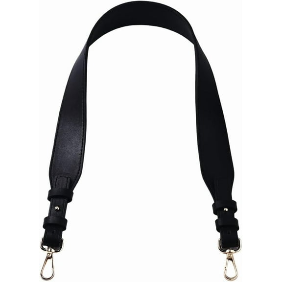 1.5 Inch Wide PU Leather Purse Strap 30.7 Inch Black PU Leather Long Crossbody Strap Handbags Handles Replacement with Alloy Clasps