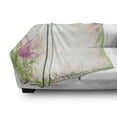 thumbnail image 3 of Pink and White Soft Flannel Fleece Blanket, Pastel Colored Springtime Frame with Hand Drawn Tulip and Green Leaves, Cozy Plush for Indoor and Outdoor Use, 50" x 70", Peach Pink Green, by Ambesonne, 3 of 6