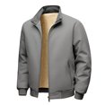 thumbnail image 2 of Fleece Lined Jacket Men Fall Winter Long Sleeve Business Casual Stand Collar Zip Up Jackets with Pockets Coat Outerwear, 2 of 4