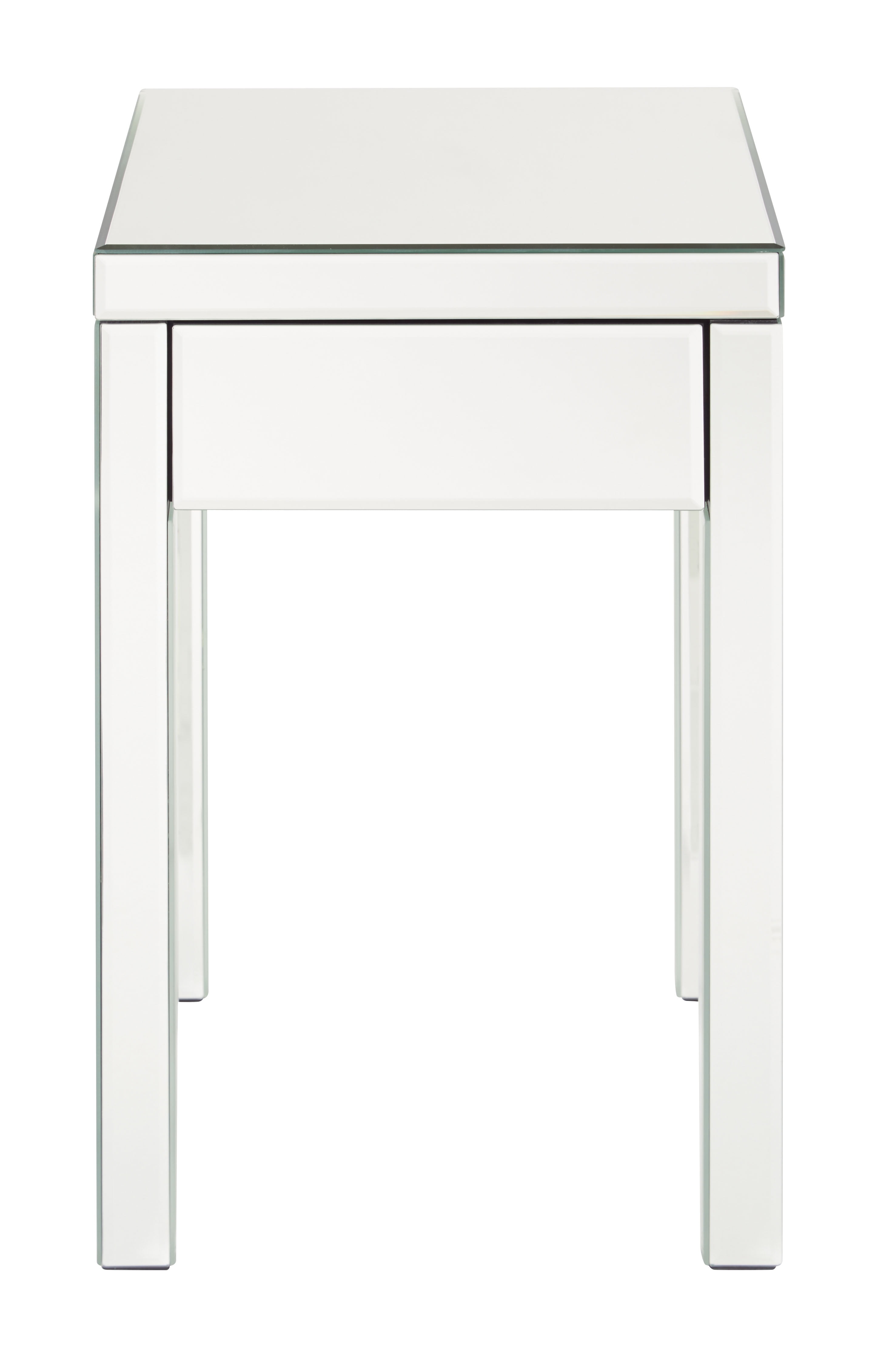 Reflections End Table In Silver Mirror Finish Com
