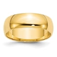 thumbnail image 5 of 10K Yellow Gold 6mm Light Weight Half Round Band Ring Size 5, 5 of 7