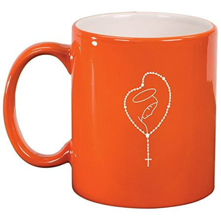 

Ceramic Coffee Tea Mug Rosary Mary (Orange)