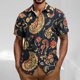 thumbnail image 1 of Blusa y camisa de manga corta con cuello vuelto Camisa casual para hombre Camisa de bolos vintage de manga corta Camisas de verano Camisa abotonada Blusa para hombre Poliéster, 1 of 5