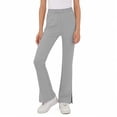 thumbnail image 4 of Pantalones de yoga acampanados de color liso para niñas, con bolsillos y cintura elástica, de poliéster, tallas medianas y grandes., 4 of 9
