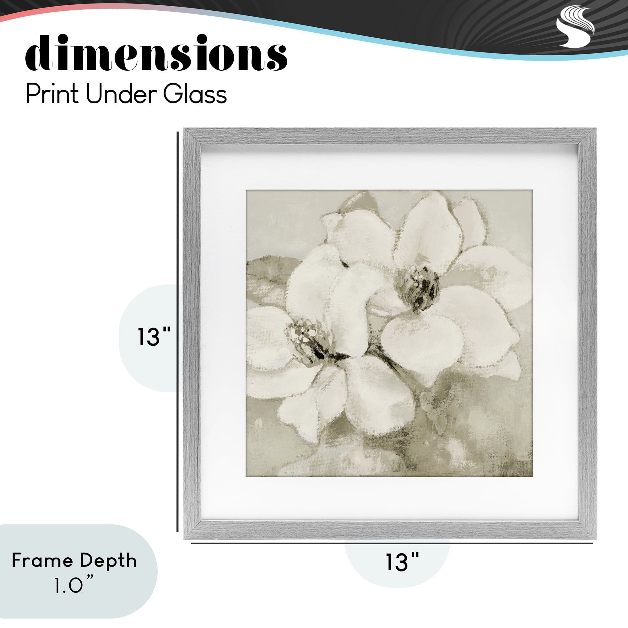 Stupell Industries Subtle Beige Magnolias Gray Framed Print Under Glass, design by Lanie Loreth
