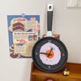 thumbnail image 6 of Wall Clock ABS Fried Egg Frying Pan Shape Silent Battery Operated Wall Clock for Bedroom Living Room Kitchen Black, 6 of 12