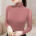 thumbnail image 2 of Sexlip Women's Soft Long Sleeve High Neck Sheer Mesh Tops Pullover Baselayer Fitted Undershirts Lightweight Slim Trendy Shirts Pink XXL, 2 of 6