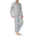 thumbnail image 2 of Uemuo Unicorn DoingYoga Pattern 2-Piece Loungewear Set - Men’s Soft Sleepwear, Cozy Winter PJs, Comfy Sleep Set-Medium, 2 of 7