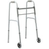 Medline Bariatric Folding Walker for Seniors, Heavy Duty, Lightweight, 5-In Wheels, 400 lb Weight Capacity, Steel, Silver