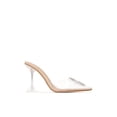 thumbnail image 4 of LuxeModa Midnight Diamond Perspex Clear Heel Mule Nude Pyramid Pointed Pumps (NUDE, 5.5), 4 of 6