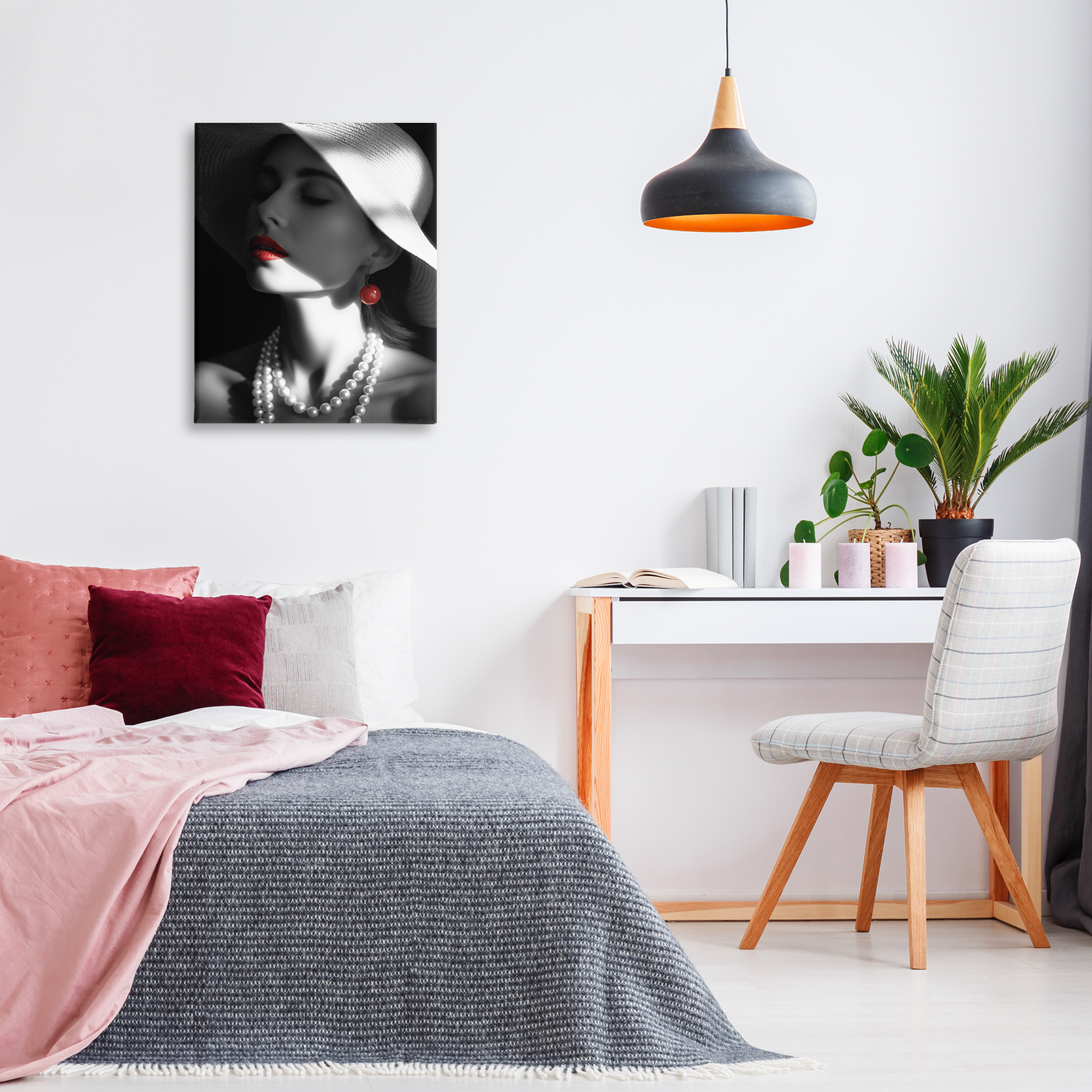 Stupell Industries Red Lipstick Fashionista Novelty Painting Gallery Wrapped Canvas Art Print Wall Art, 24 x 30