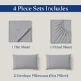 thumbnail image 3 of 100% Egyptian Cotton Queen Sheets - 400 Thread Count Sateen Weave, Cooling, Hotel Luxury Sheets Set with 15" Deep Pockets, Breathable Cotton Sheets for Queen Size Bed 4 Piece - Light Grey, 3 of 7