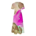 thumbnail image 5 of Mefallenssiah Mode Femmes Col Rond Manches Courtes Robe Imprimée, 5 of 5