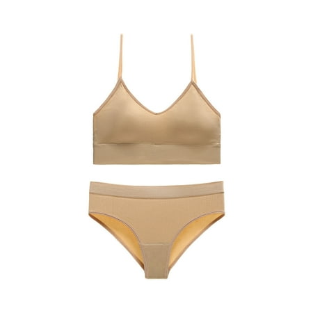 pstuiky Bras for Women No Underwire  Women s Underwear Without Steel Rings Sports Suspender Sexy Bra Tank Top Pants Set Nursing Bra Underwear Hot Prices
