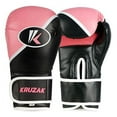 thumbnail image 3 of Kruzak Two-Tone Focus Mitts and Boxing Gloves Set for Kickboxing and Muay Thai MMA Training| Focus Pads + Training Gloves | Fitness Kit for Martial Arts and Karate (Black/Pink, 12 oz), 3 of 7