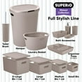 thumbnail image 6 of Superio 5L Small Ribbed Storage Bin- Plastic Storage Bin (6 Pack, Taupe), 6 of 6