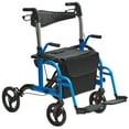 thumbnail image 1 of VEVOR Déambulateur 2 en 1 et Fauteuil de Transport pour Aînés, Déambulateur Roulant Pliant Fauteuil Roulant Combo et Repose-Pieds, Déambulateur en Aluminium Léger avec Poignée Ajustable, Roues Tout-Terrain, 300 Lb, Bleu, 1 of 9