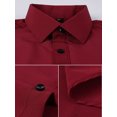thumbnail image 4 of DEMOTIME Men's Formal Blouses Long Sleeve Wrinkle Free Stretch Business Button-Up Shirt 2XL Burgundy, 4 of 4