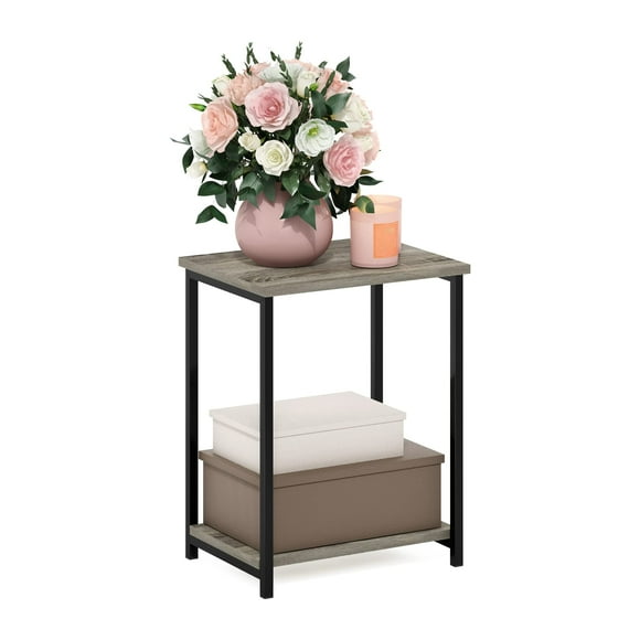 Mesa auxiliar Furinno Simplistic con estructura metálica de roble francés