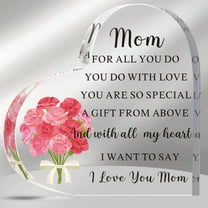 Mom Gift Birthday Gifts for Mom from Daughters Sons Meaningful Gifts for Mother Acrylic Heart Sign for Mom Mother's Day Gift(Elegant Style)