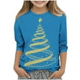 thumbnail image 2 of MKOSPLRT Xmas Tree Shirts for Girl Boy 3-12Y Crewneck 3/4 Sleeve Christmas T-Shirts Funny Christmas Graphic Tees for Kids, 2 of 4
