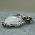 thumbnail image 3 of Soumake Clavicle Necklace Extension Chain Leaf Print Fine Workmanship Faux Moonstone Pendant Charm Necklace for Women, 3 of 8