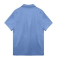 thumbnail image 6 of Polo Shirts for Men Solid Color Lapel Loose Outdoor Pockets Short Sleeved Collar Golf Button Mens T-Shirts Blue XL, 6 of 9