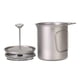 thumbnail image 2 of Hervidor de agua al aire libre Taza de café de titanio, olla de francesa de 25oz para barbacoa, mochilero al aire libre, pesca, 2 of 9