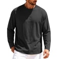thumbnail image 3 of Men's Breathable Long Sleeve Crew Neck T-Shirt Solid Color Athletic Workout Top for Gym Running & Casual Wear, 3 of 6