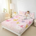 thumbnail image 4 of Homewish Kawaii Butterfly Animal Full Size Sheets, Girly Pink Watercolor Bed Sheets, Gold Sequin Print Sheet Sets, Super Cozy Room Decor, 4 Pieces, 4 of 7