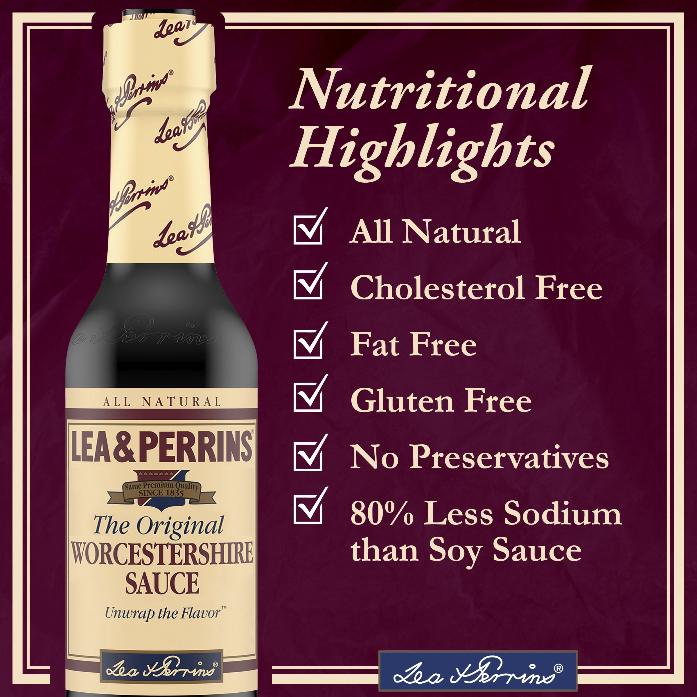 Lea & Perrins The Original Worcestershire Sauce, 3 ct. Casepack, 1 gal. Jugs