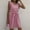 Pink, variant on Sakmal Mid-Length Summer Dresses for Women 2024 Trendy Blue Square Neckline Sleeveless Ruffle Pleated Solid Shift Dress