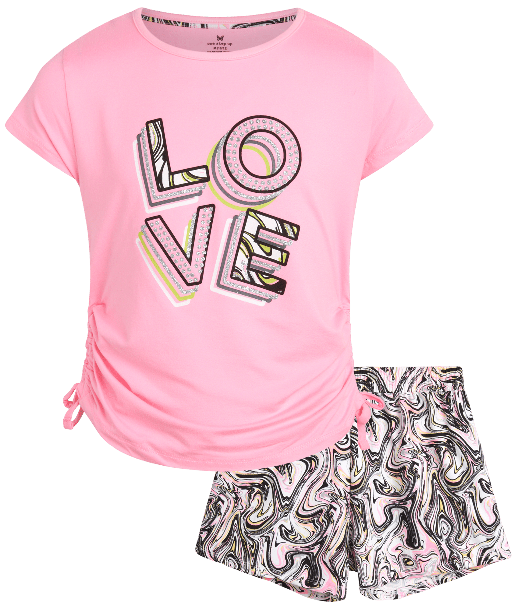 one-step-up-girls-shorts-set-2-piece-performance-short-sleeve-t